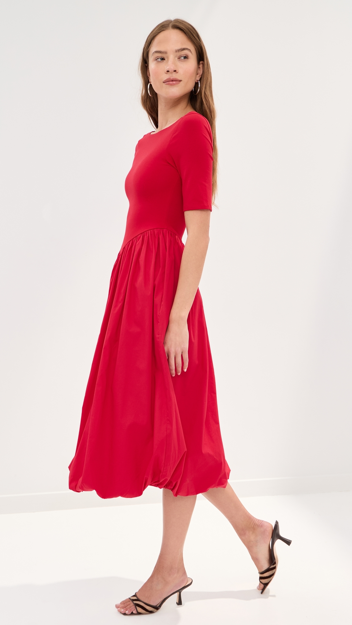 Gracie Dress Chocolate Rib/White