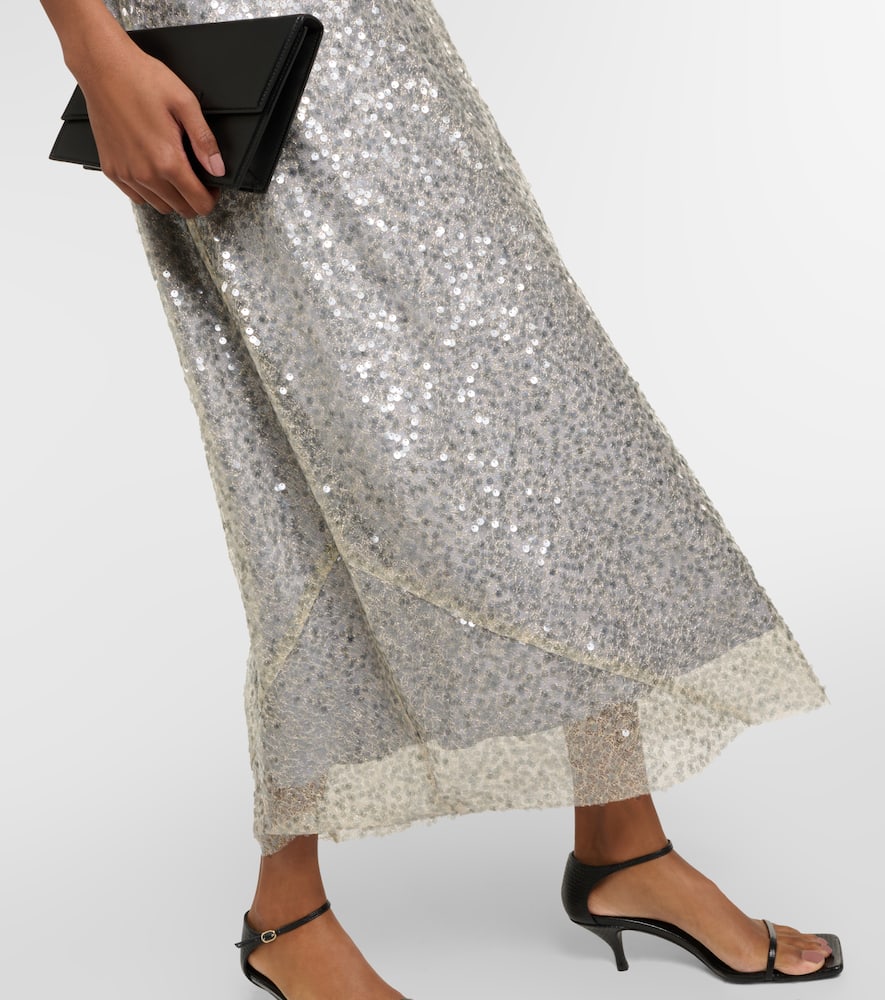 Vince Lucite sequined metallic slip dress