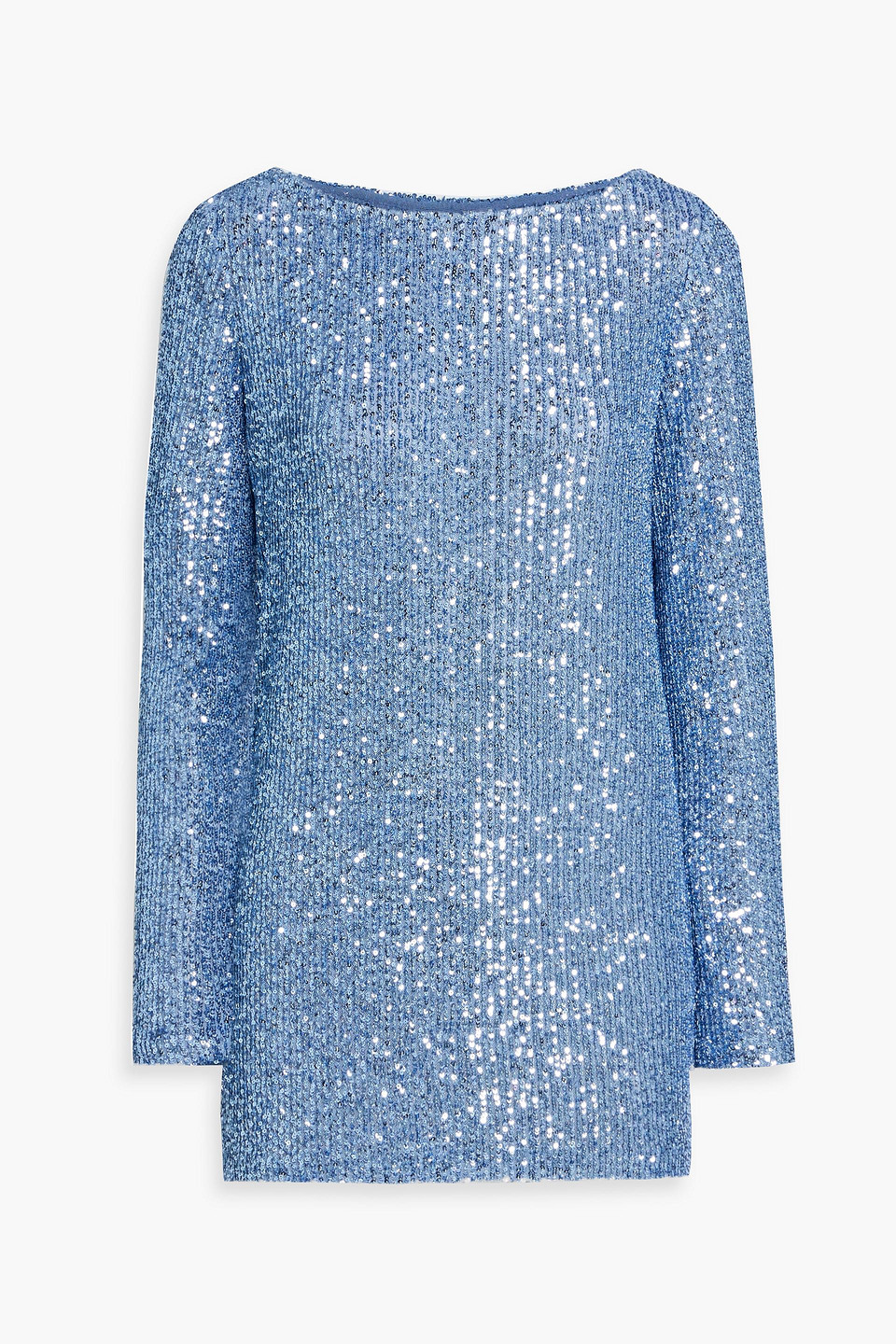 Sequined stretch-tulle top - Blue - M