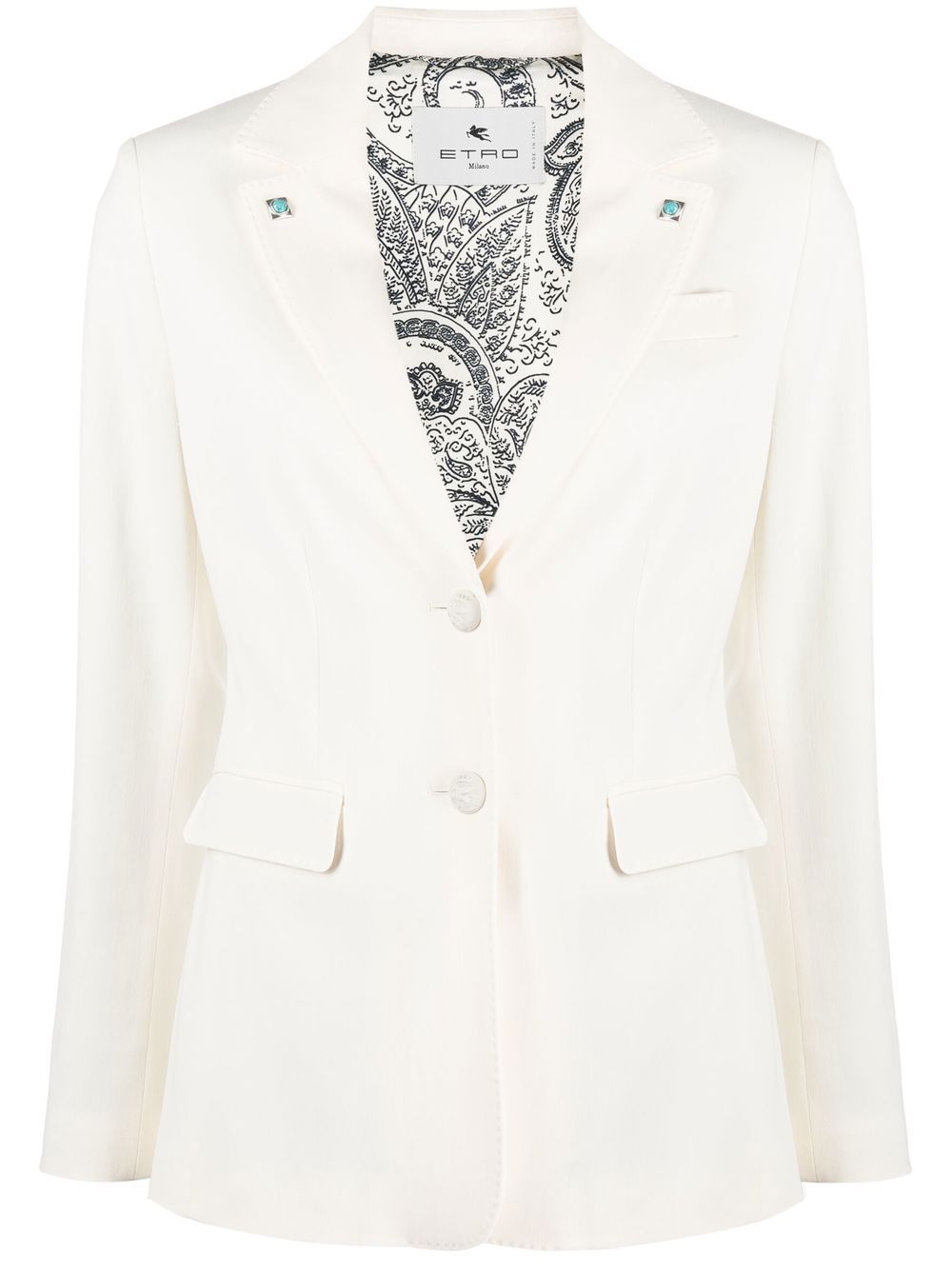 Single-breasted blazer - Neutrals