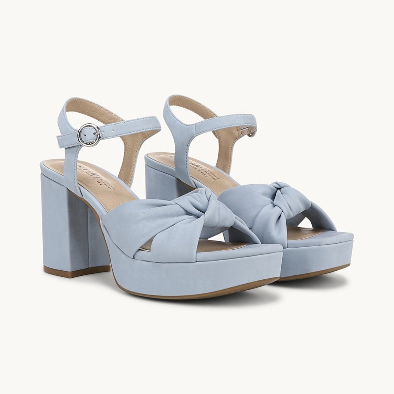 Stride Shoes August Dress Sandal Blue Faux Leather