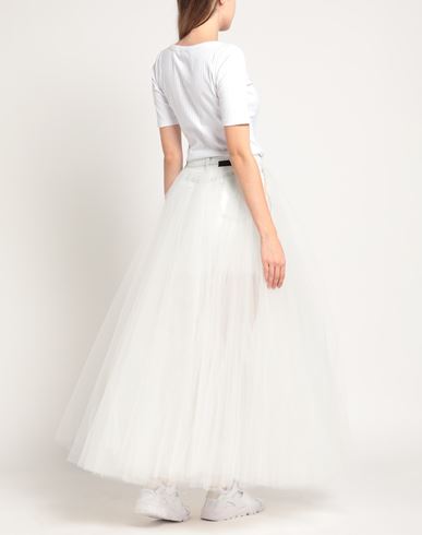 Ben Taverniti Unravel Project Woman Denim skirt White Size 24 Cotton, Polyamide