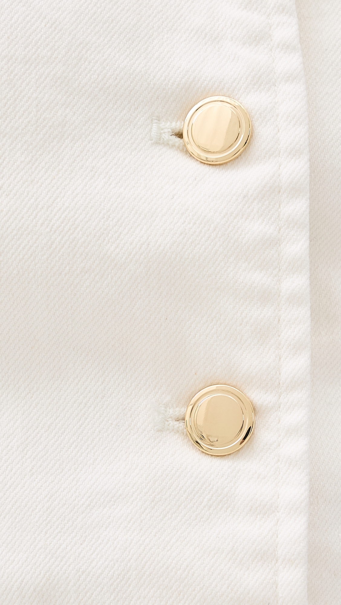 Sleeveless Denim Button Front Top Cotton White