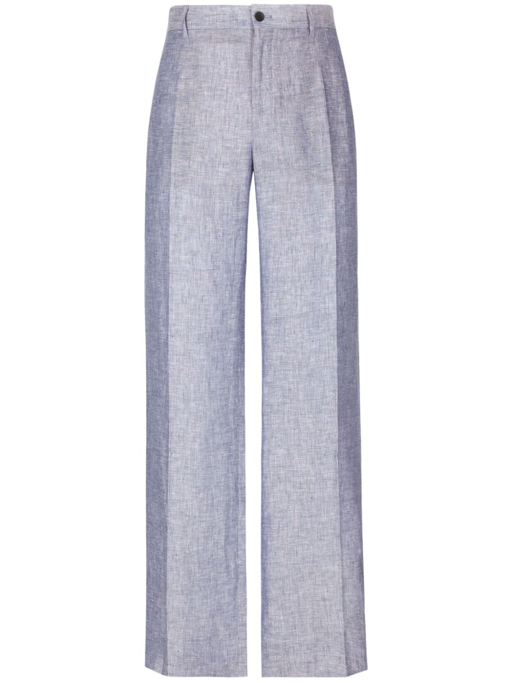 Straight-leg linen trousers - Grey
