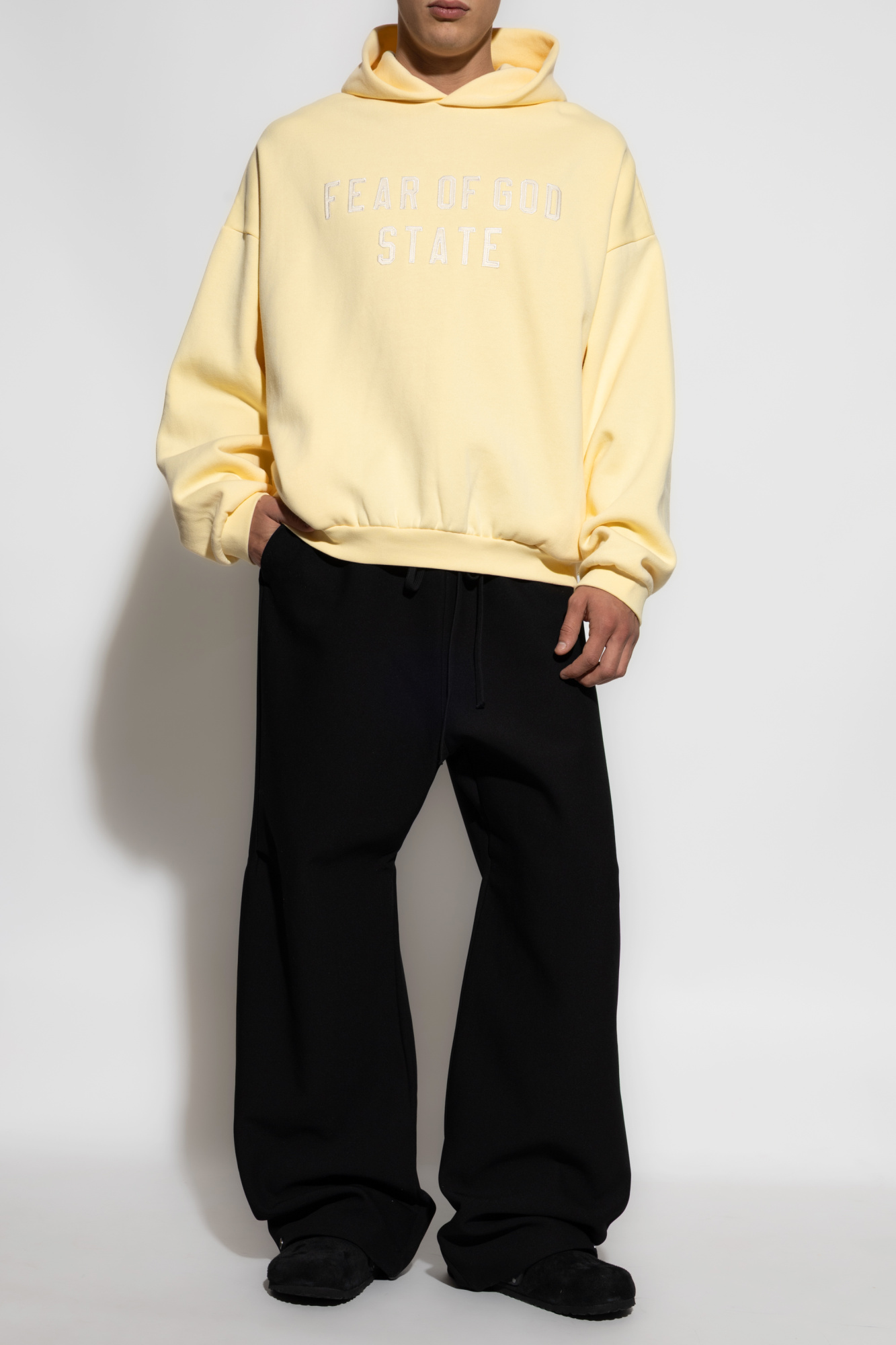Wide-leg Trousers, Men's, Black