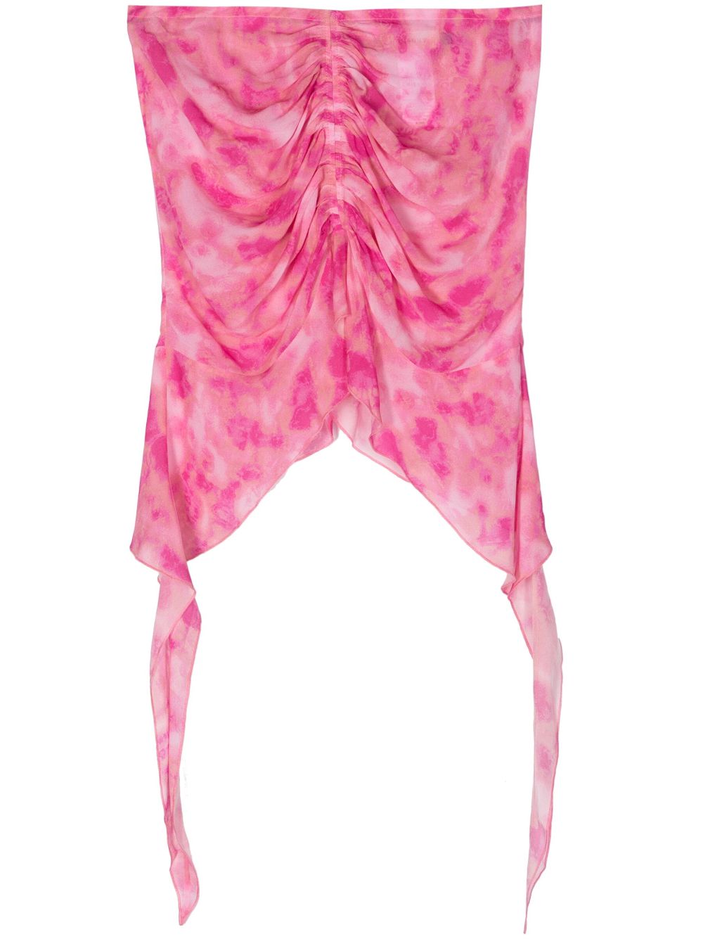 Tie-dye chiffon miniskirt - Pink