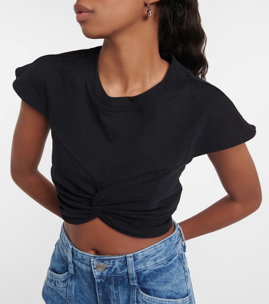Isabel Marant Zineae cotton jersey crop top