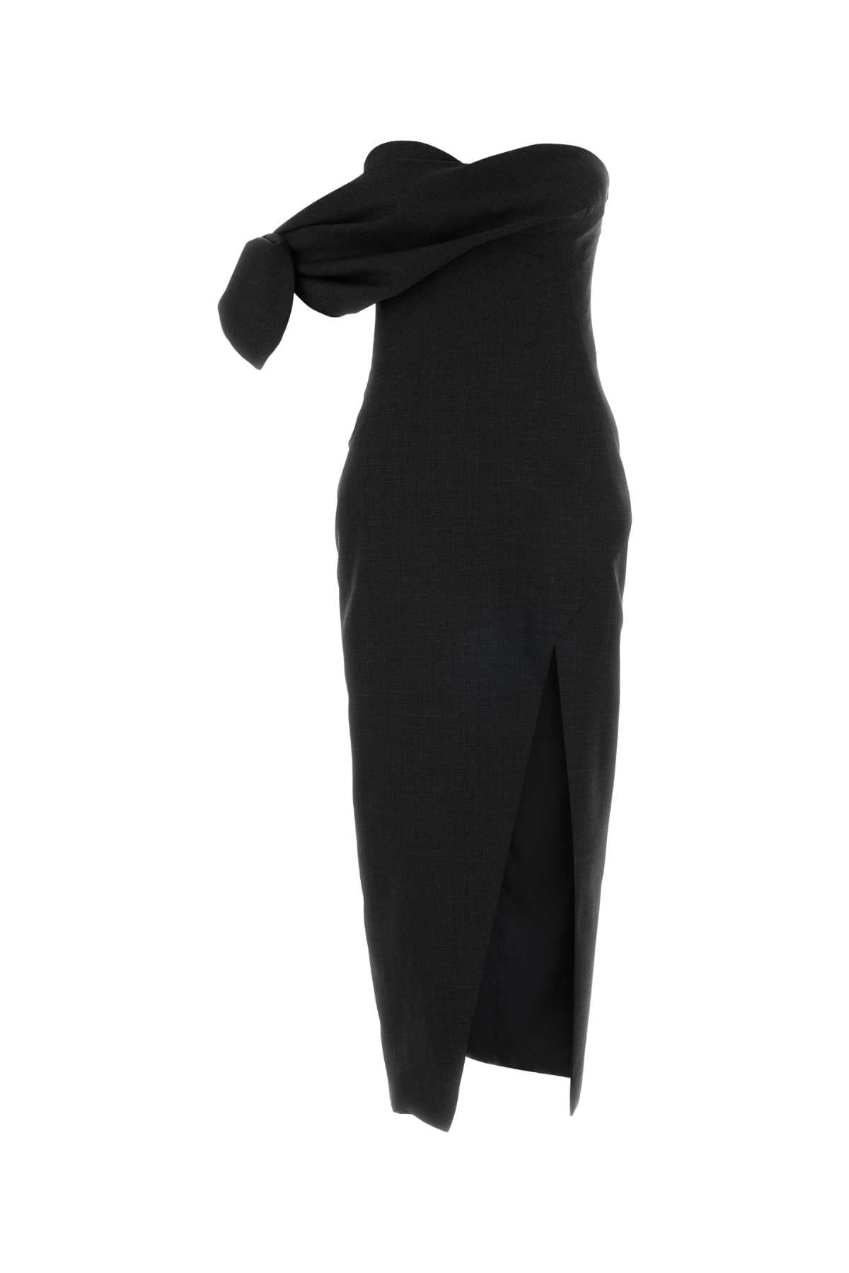 Wool Crepe Dress — Black
