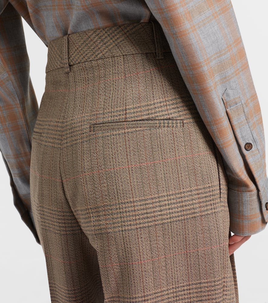 Róhe Checked virgin wool straight pants