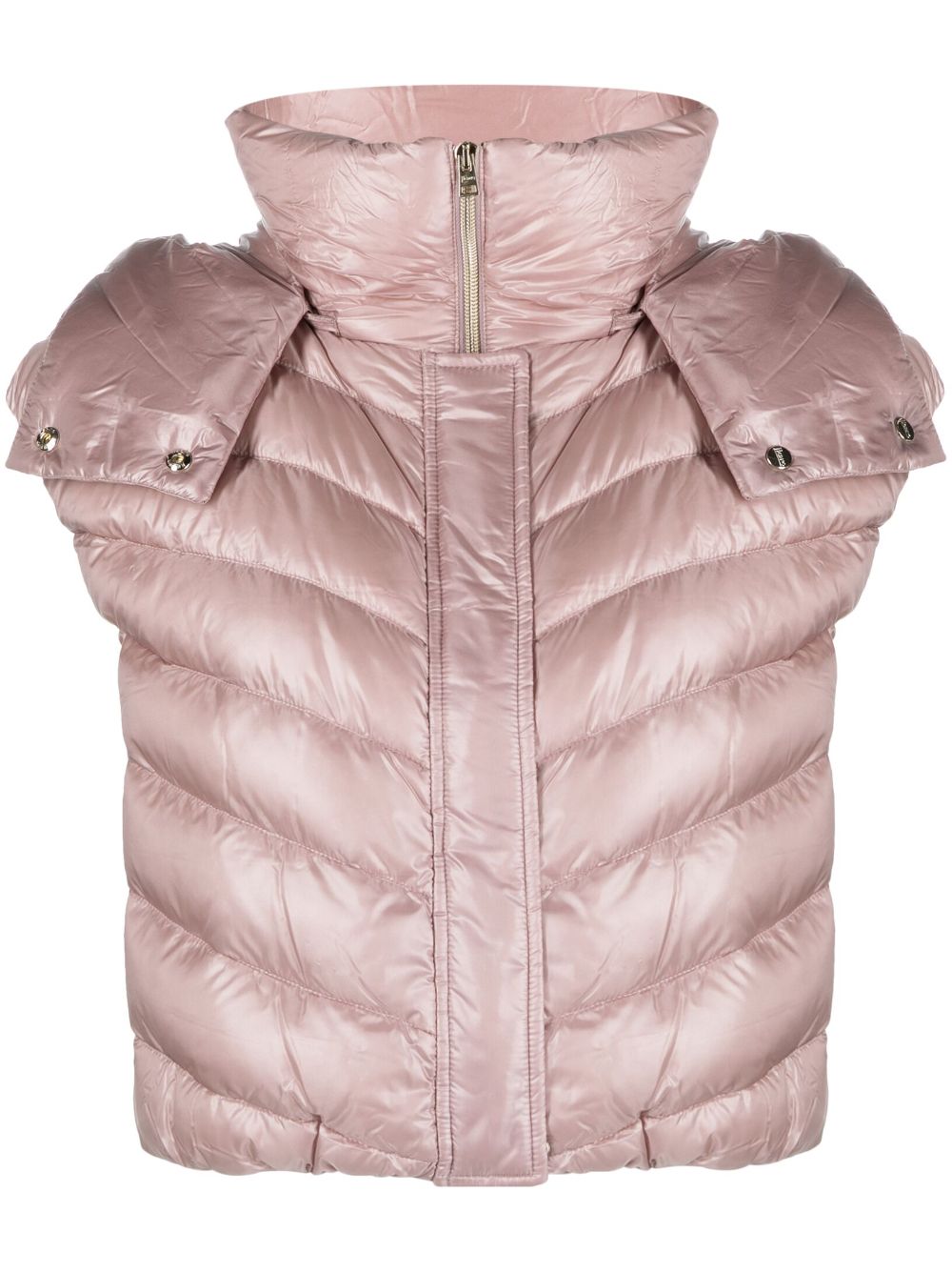 Cropped down gilet - Black