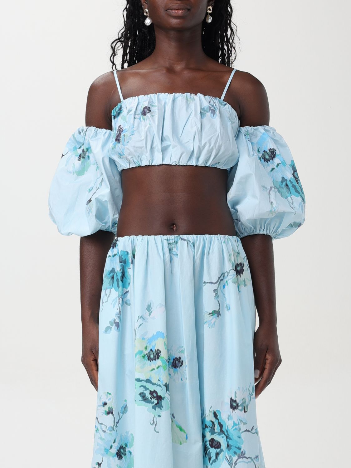 Lightburst floral-print top - Blue