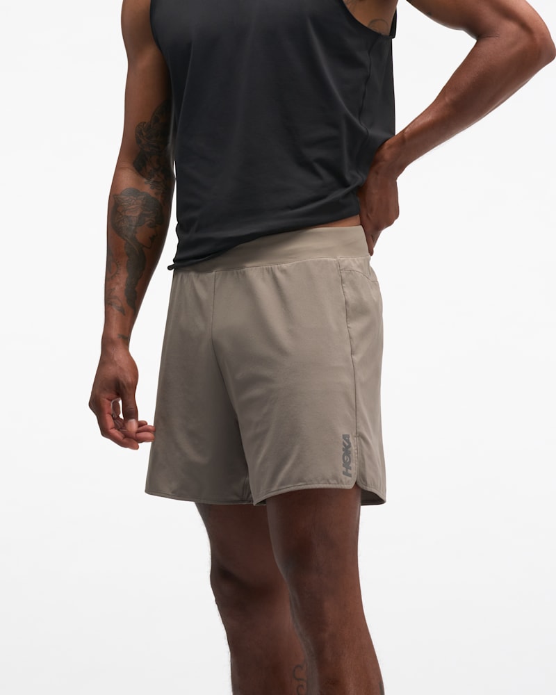 HOKA Men's Glide Short 5" Brief in Boulder Grey