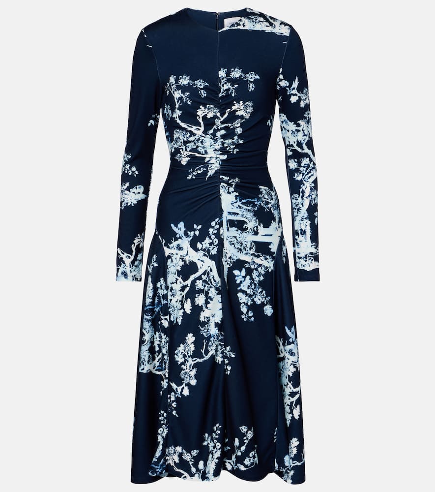 Floral gathered midi dress