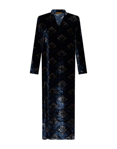 Woman Maxi dress Midnight blue Size 4 Viscose, Silk