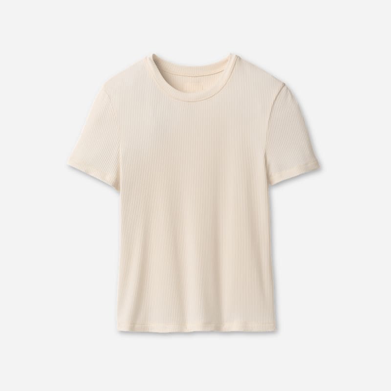 ® Women's Miriam Baby Tee Rib LENZINGu2122 ECOVEROu2122 Viscose Blend Tops in Nimbus