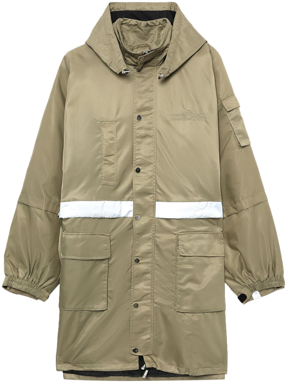 Multi-pocket hooded parka coat - Green