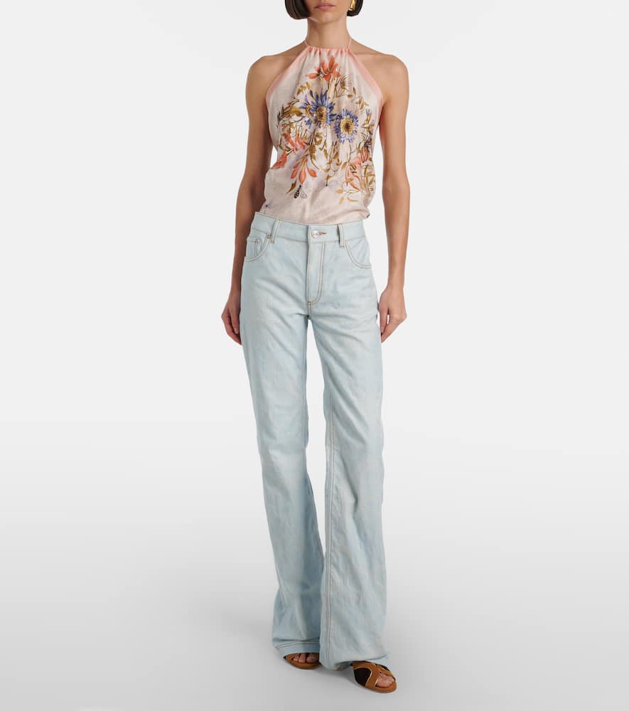 Pegaso embroidered flared jeans