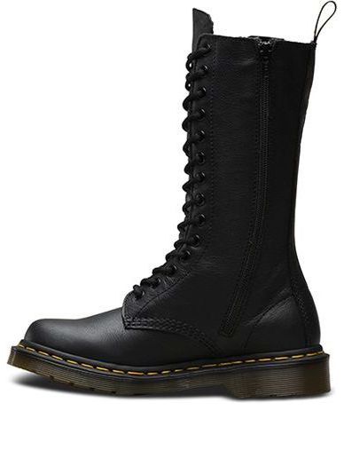 (WMNS) 1B99 Leather Mid Calf Boot 'Black Virginia'
