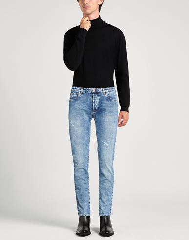 Man Jeans Blue Size 28 Cotton, Elastane