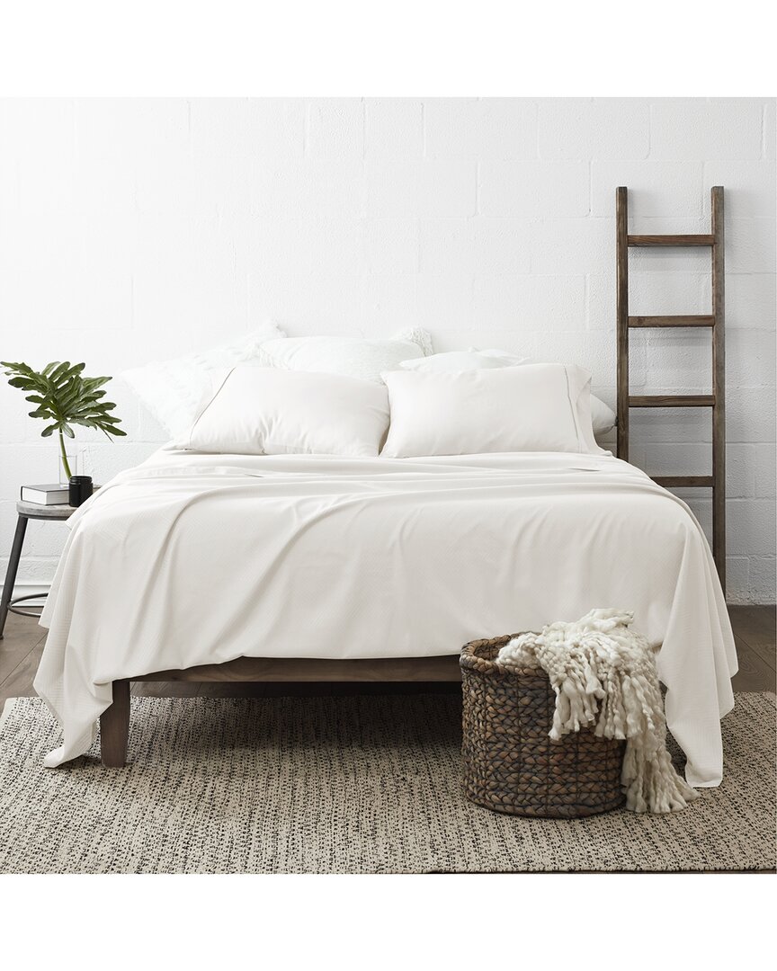Premium Chevron Embossed 4Pc Bed Sheet Set