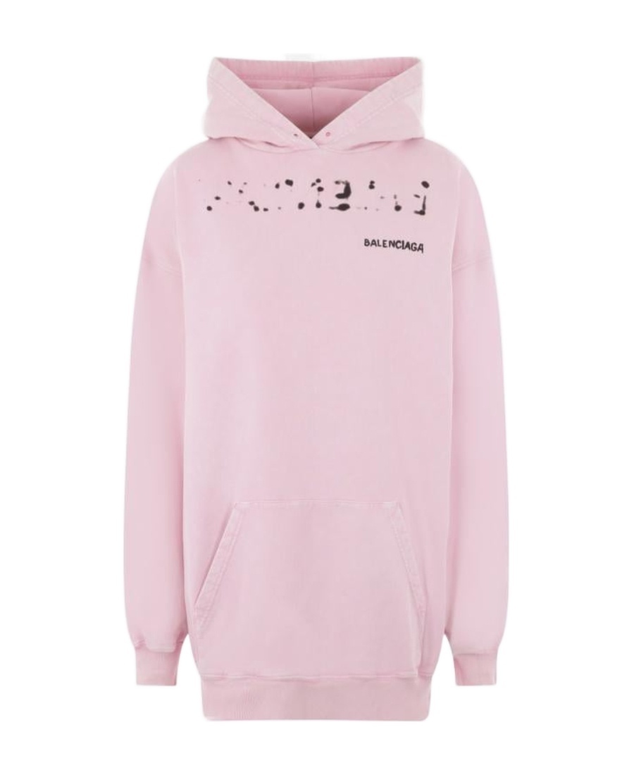 Hand drawn-logo cotton hoodie