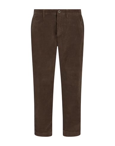 Man Pants Dark brown Size 34 Cotton, Viscose, Elastane