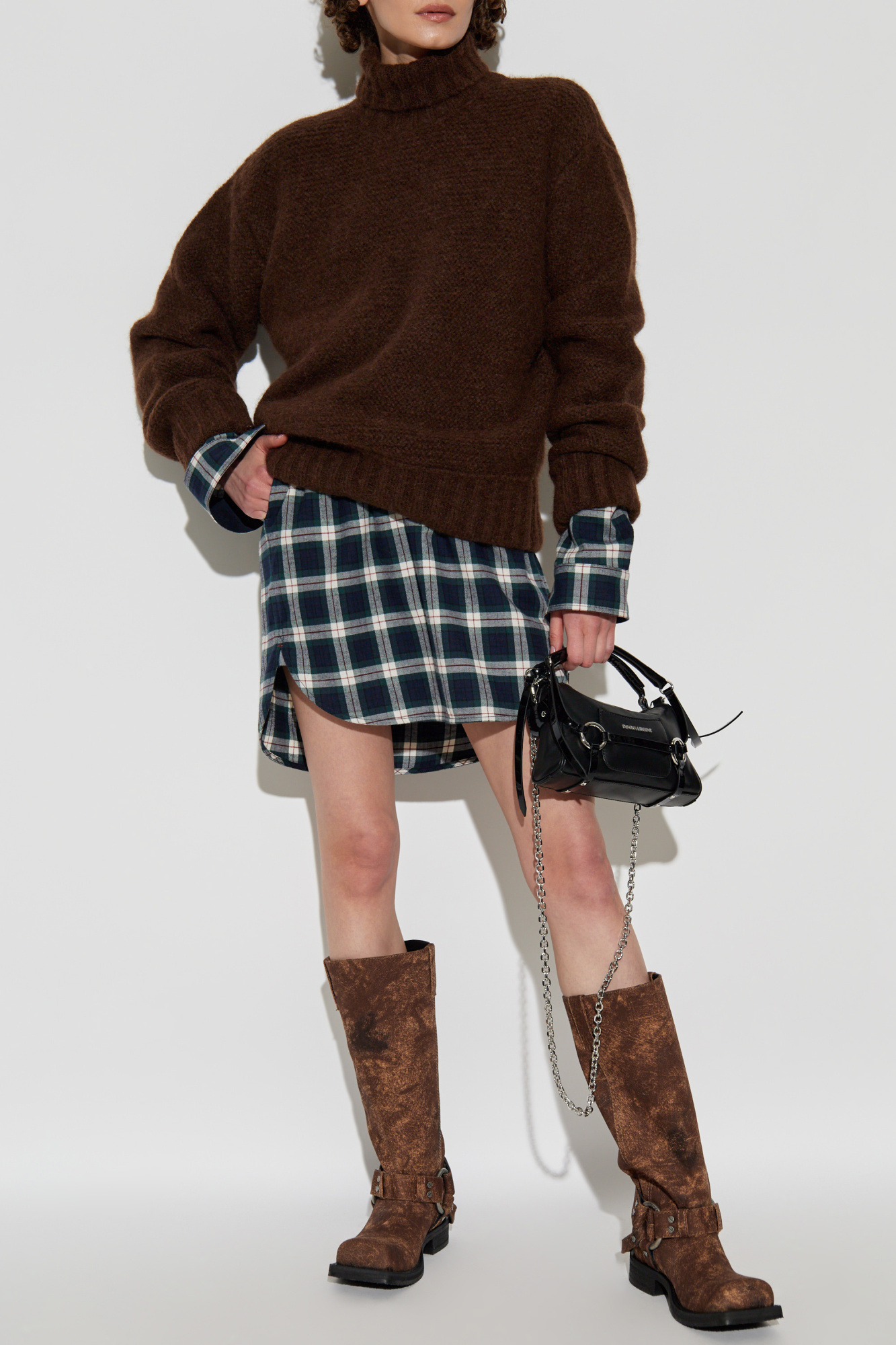 Dsquared2 Wool Turtleneck Sweater, Women's, Brown