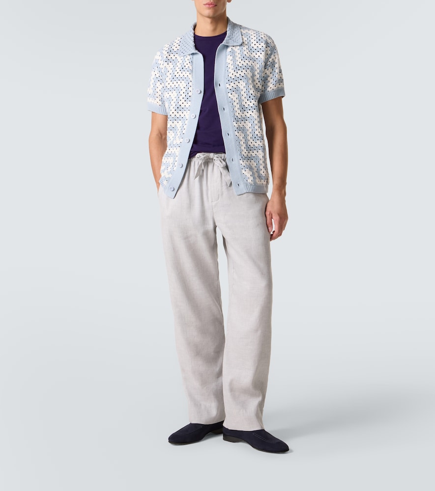 Luan linen and cotton-blend straight pants