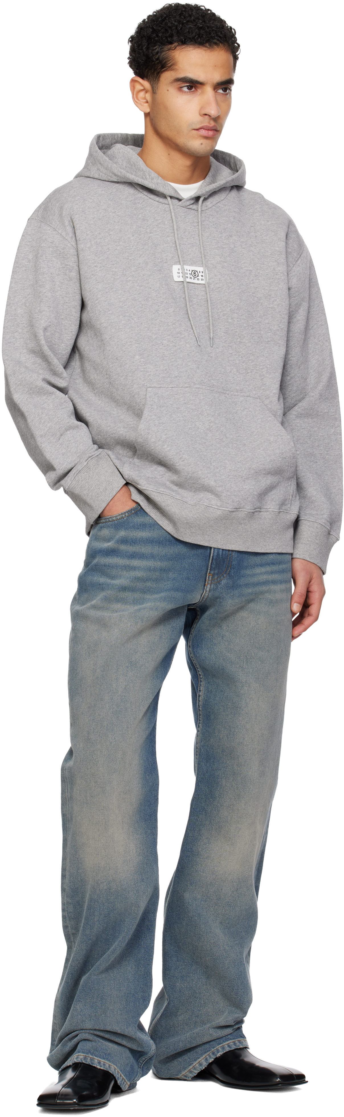 Gray Logo Patch Hoodie