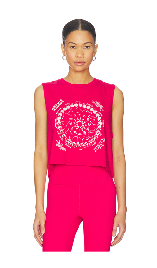 Spiritual Gangster Zodiac Energy Spirit Crop Tank in Pink. S. Also in XS, M