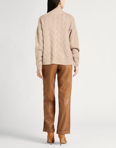 Woman Turtleneck Beige Size 8 Cashmere