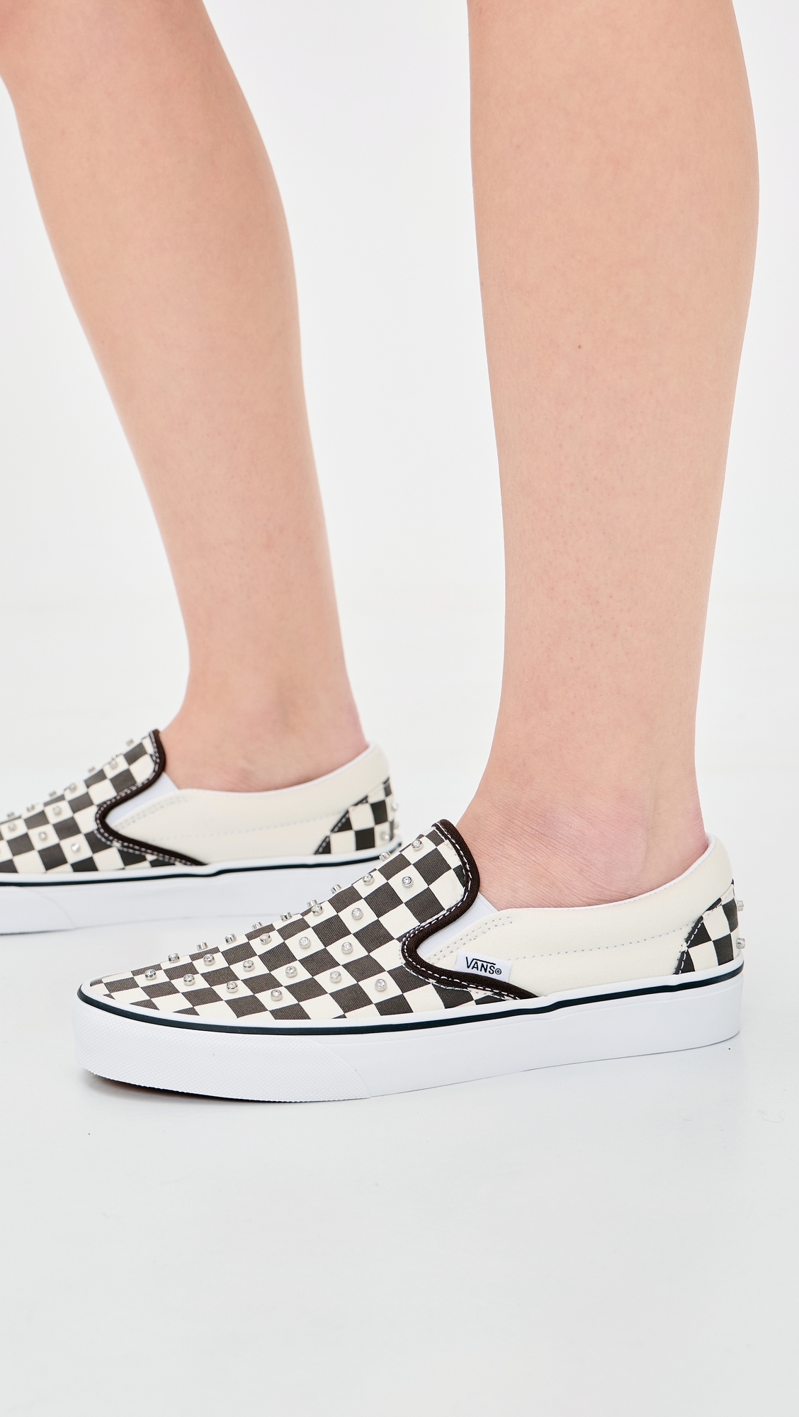 Classic Slip On Sneakers Rhinestone Demitasse W