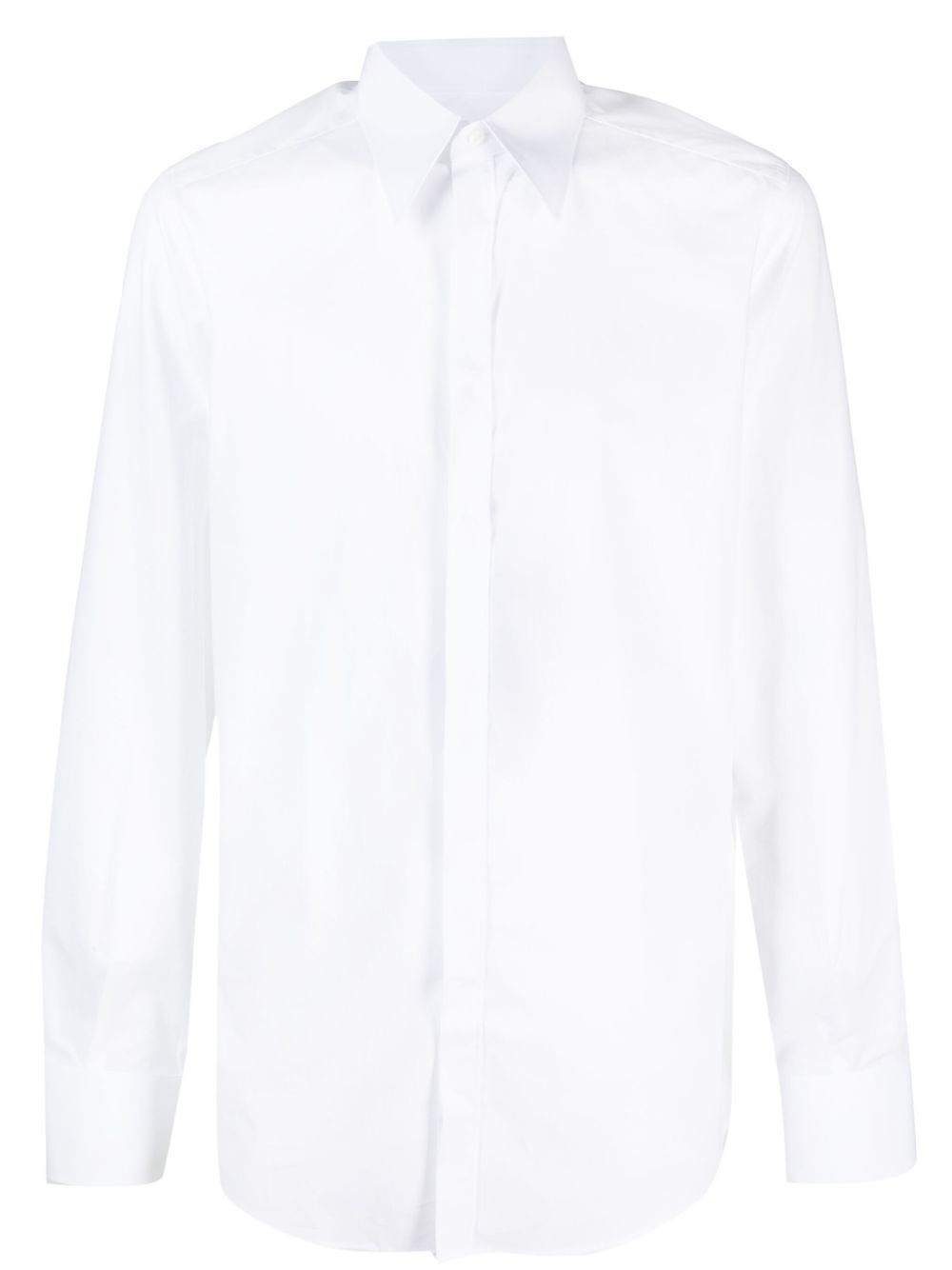 Pointed-collar cotton shirt