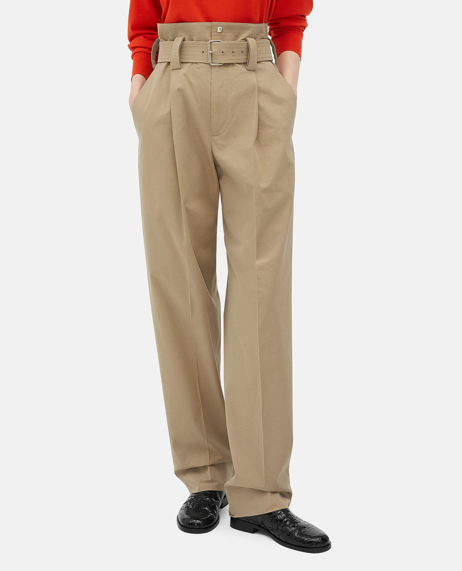 Beige Cotton Pants