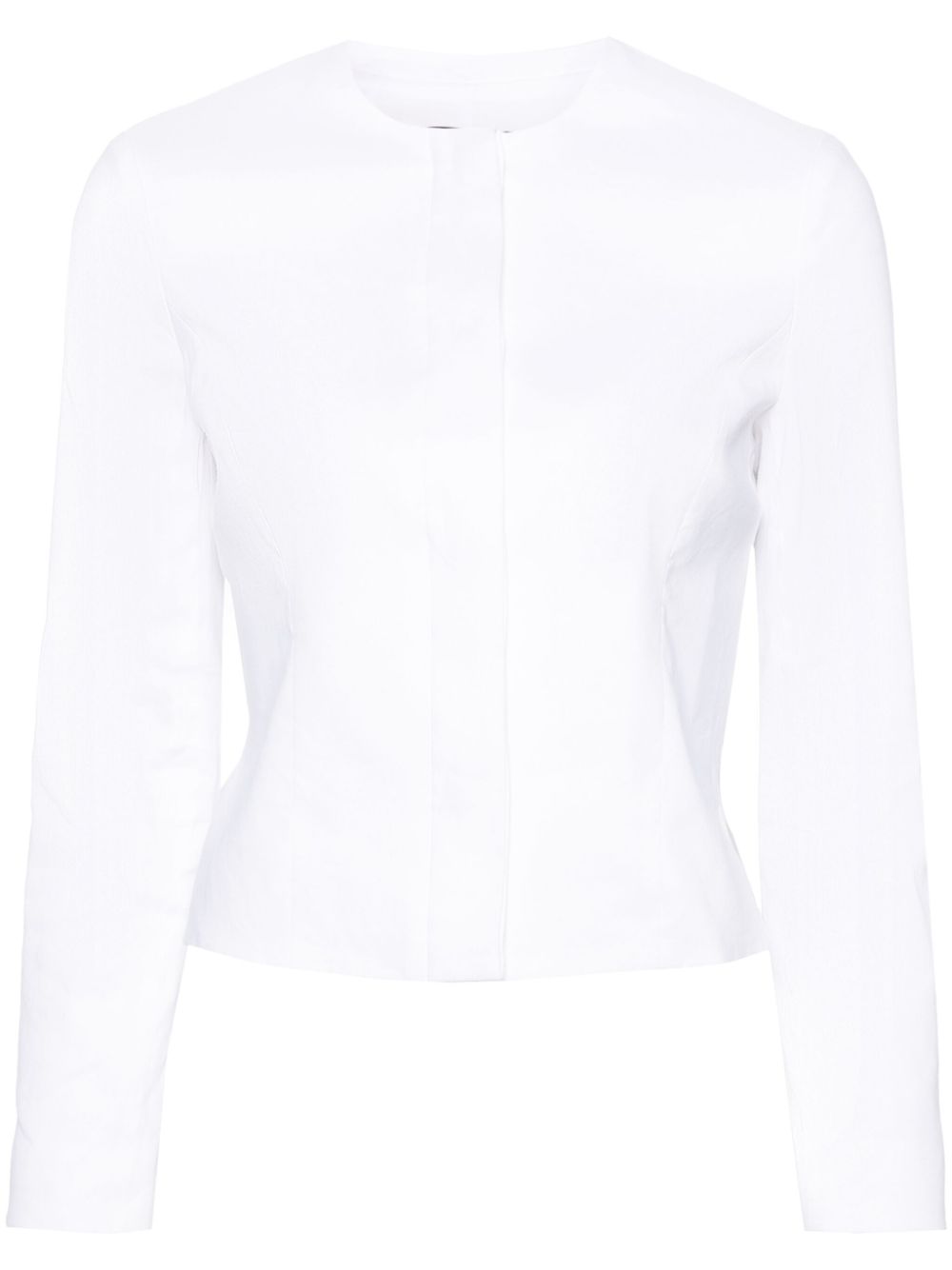 Peplum-hem cropped jacket - White