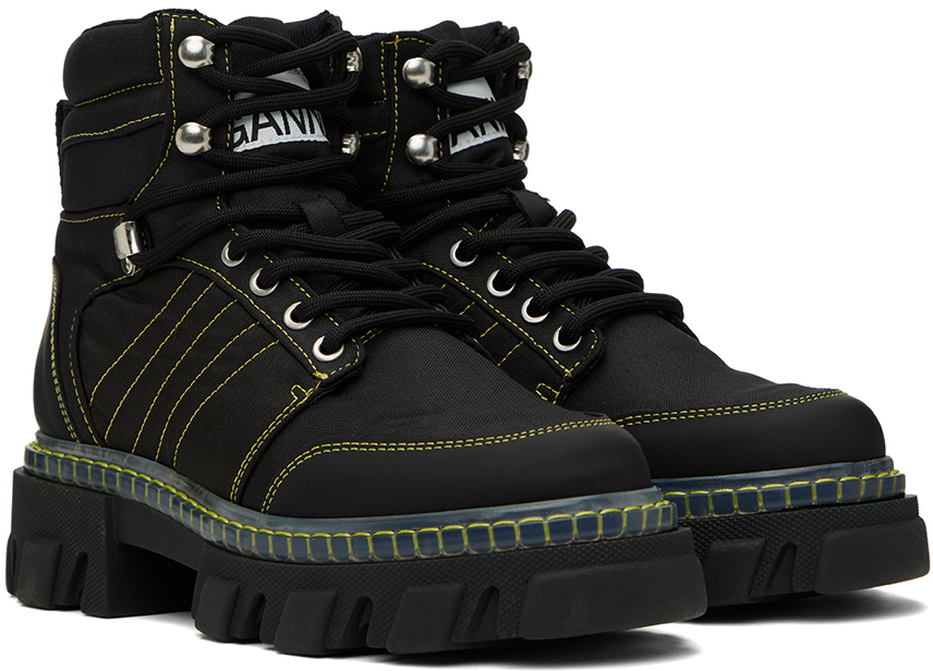 Black cleat hiking boots