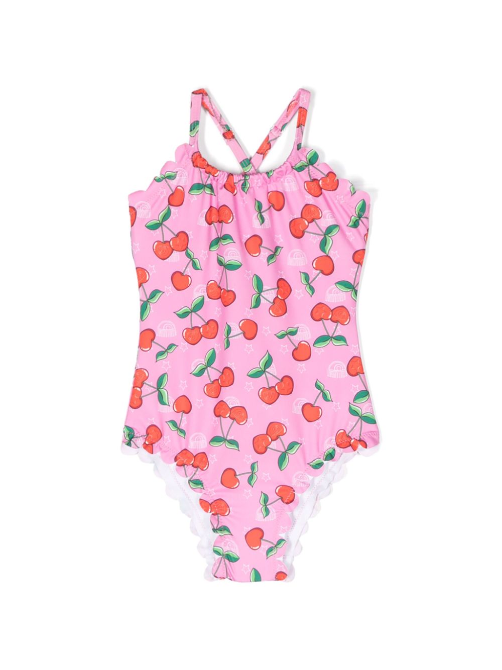 Cherry-print swimsuit - Pink