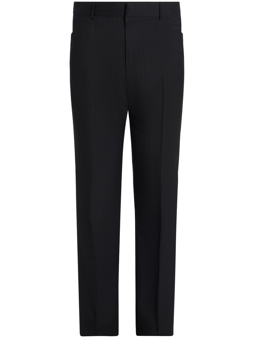 Straight-leg tailored trousers - Black
