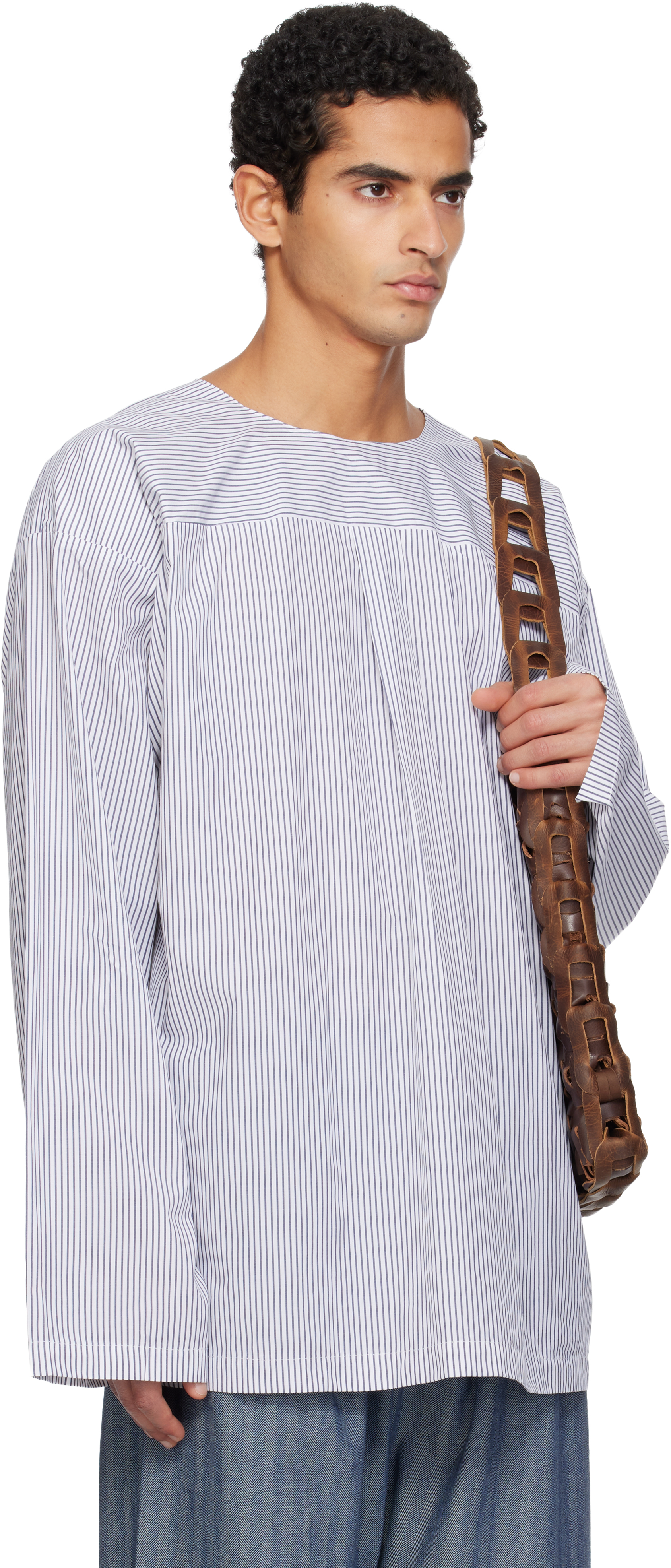 White & Navy Radar Shirt