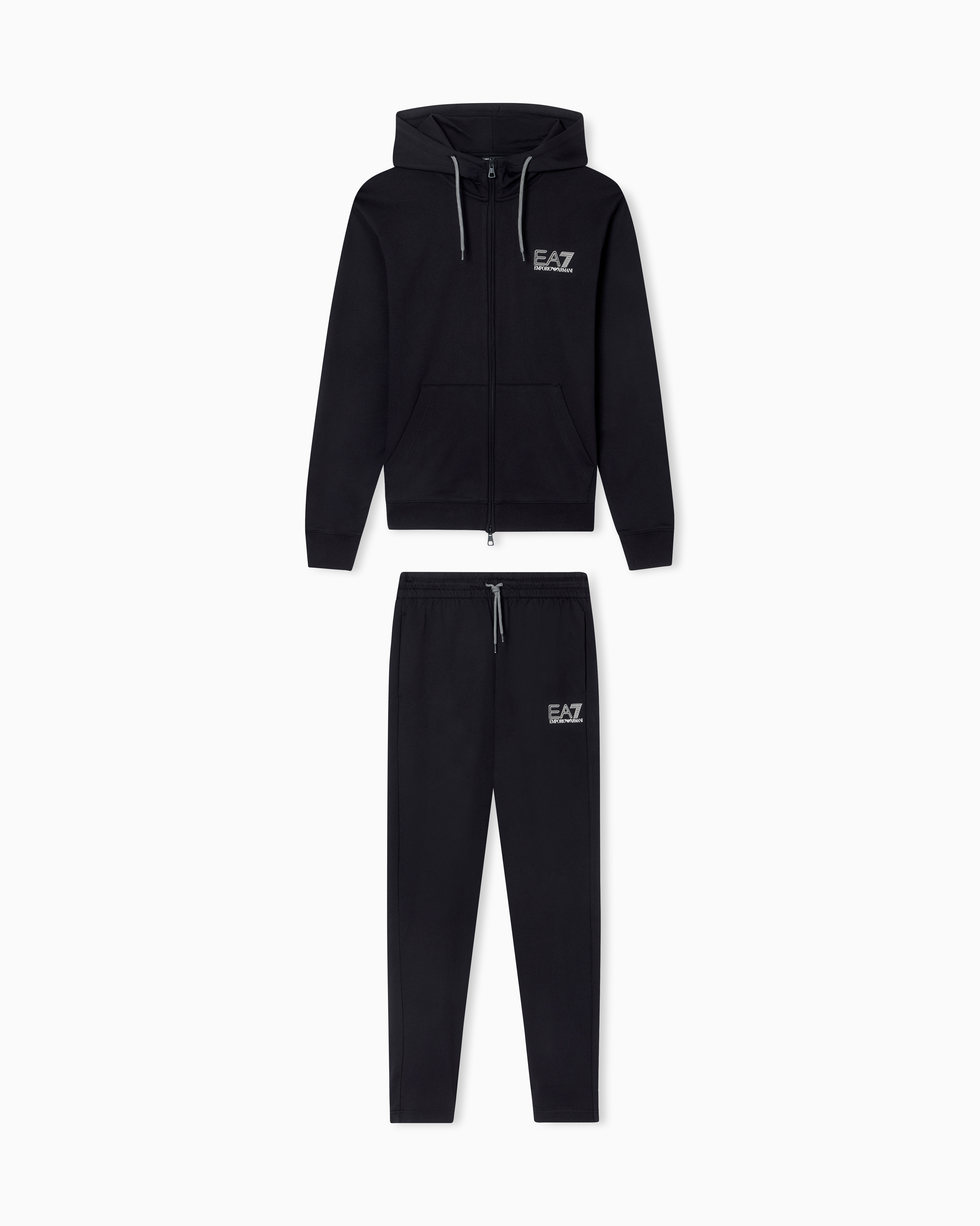 Pure cotton tracksuit with hood