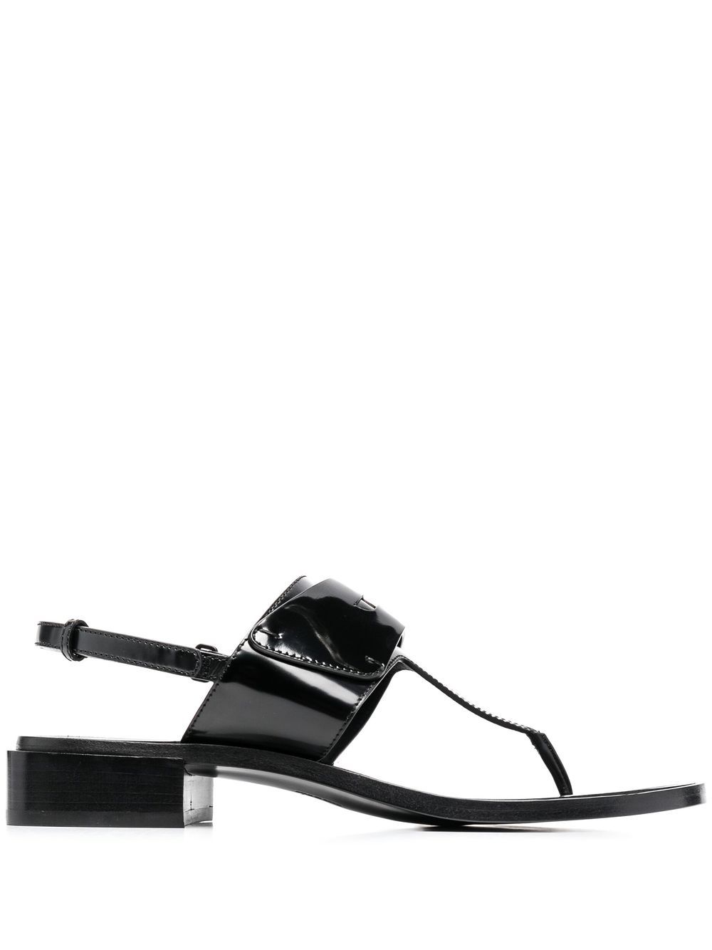 Logo-plaque detail thong sandals - Black