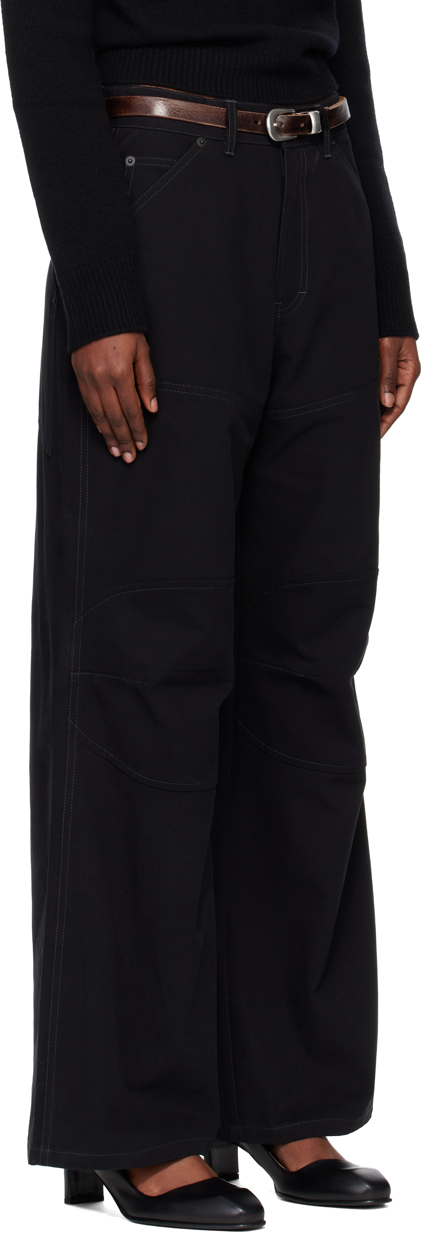 Black Oversized Wide-Leg Denim Jeans