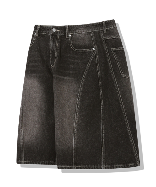 Cat Brush Washed Bermuda Denim Shorts