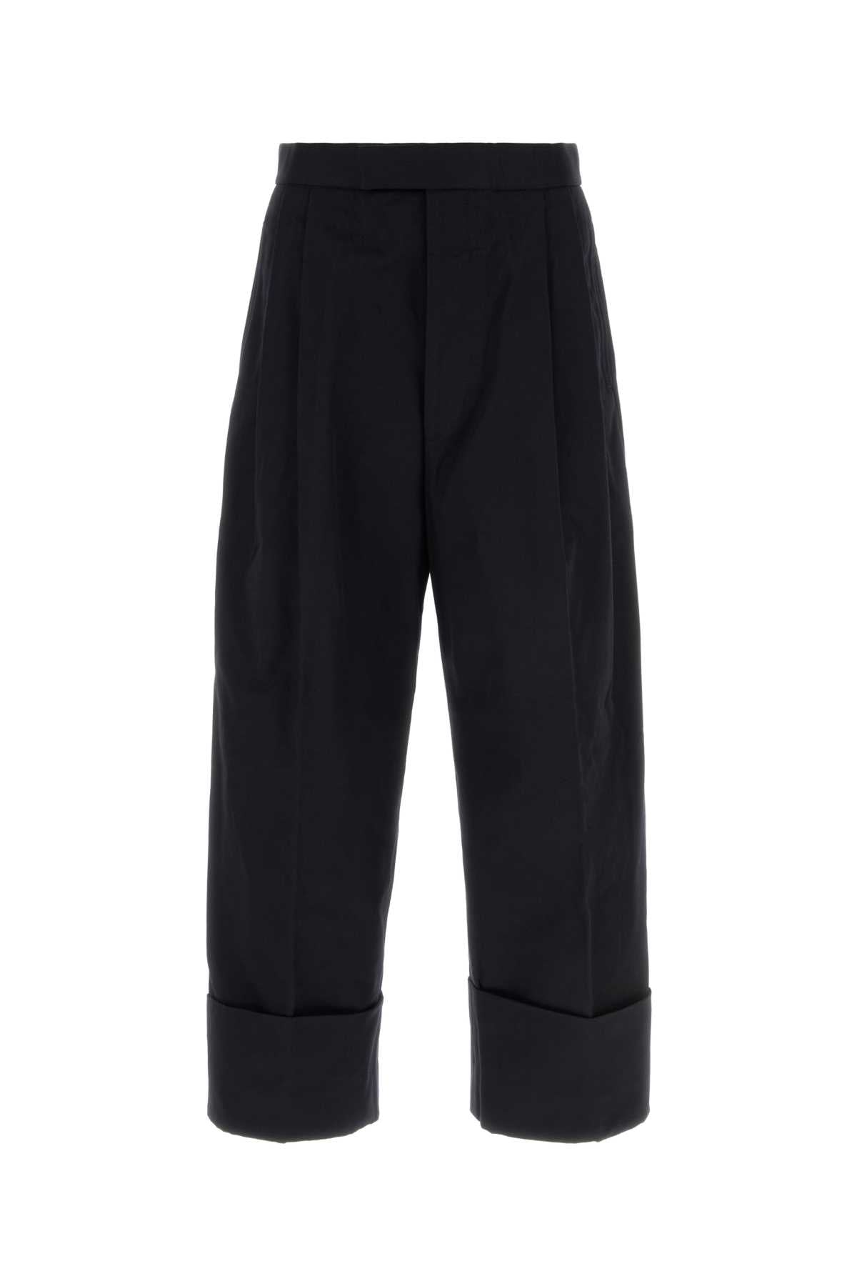 Cropped Cotton Trousers — Navy