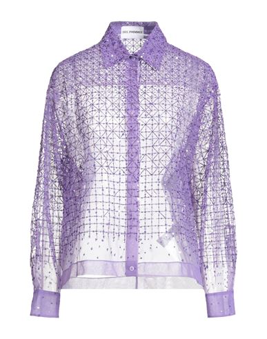 Des_phemmes Woman Shirt Purple Size 4 Nylon, Viscose, Polyester, Glass, Metal