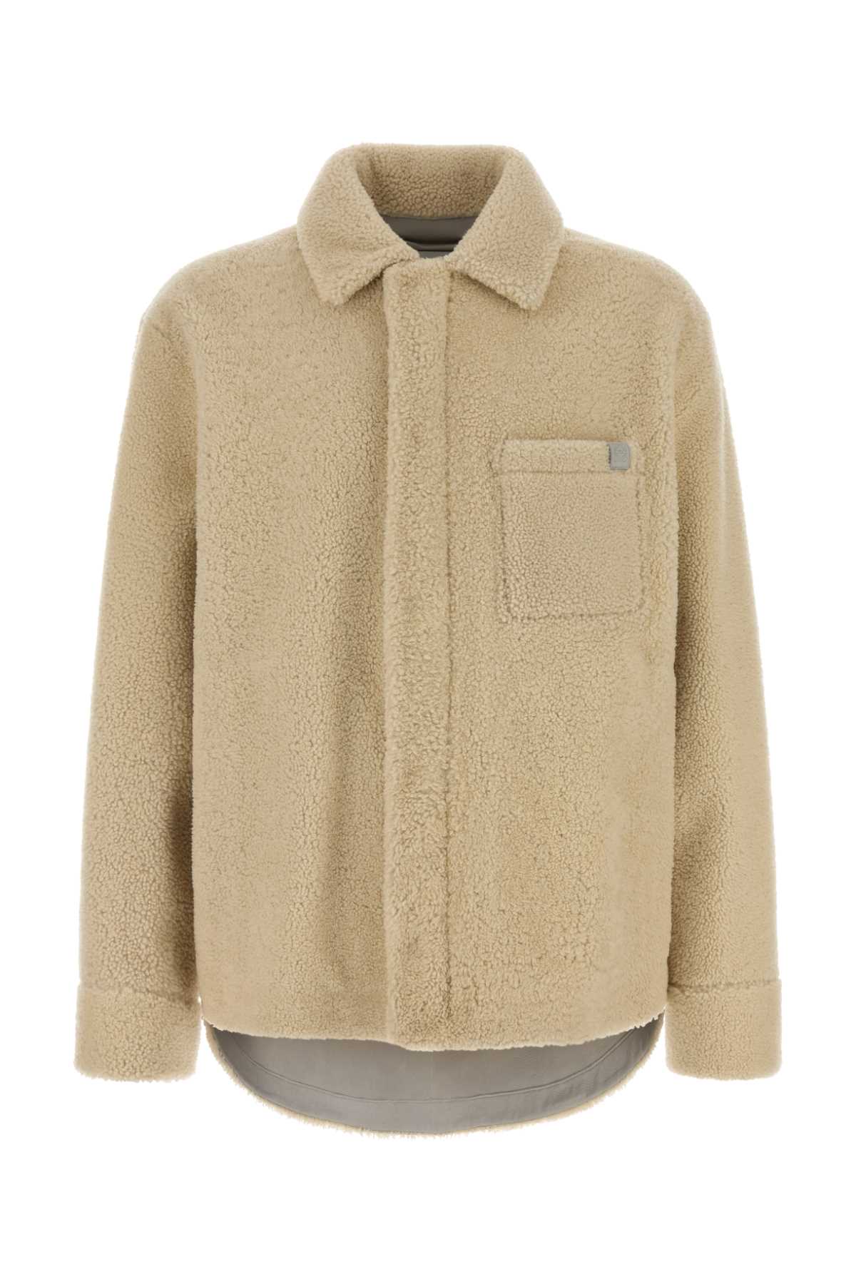 Shearling Overshirt — Gray