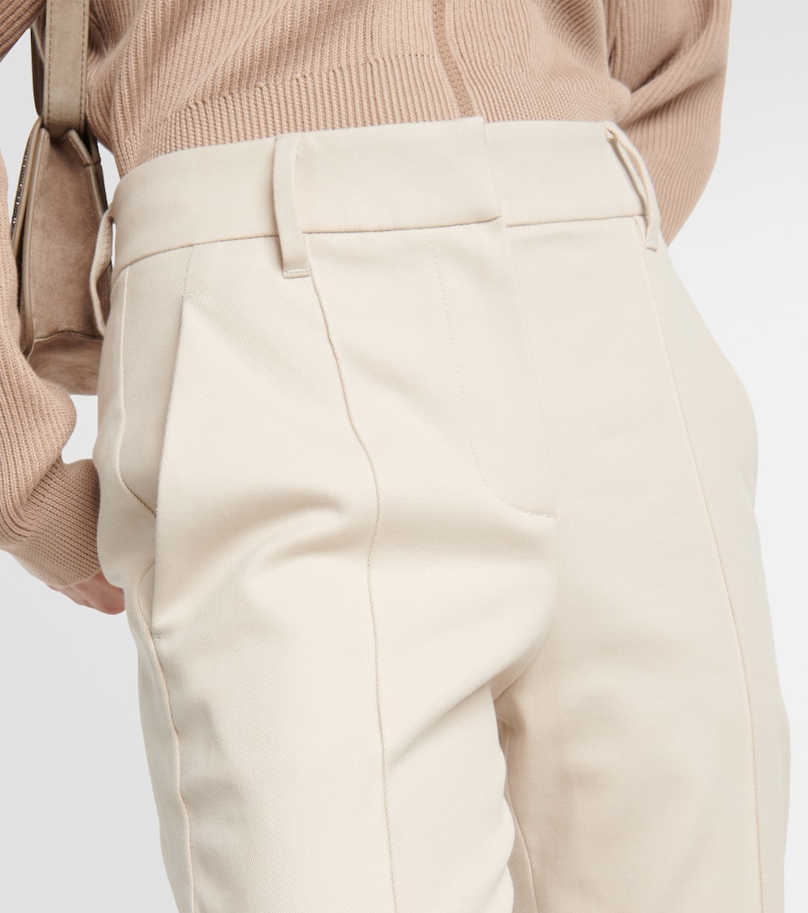 Cotton-blend slim pants