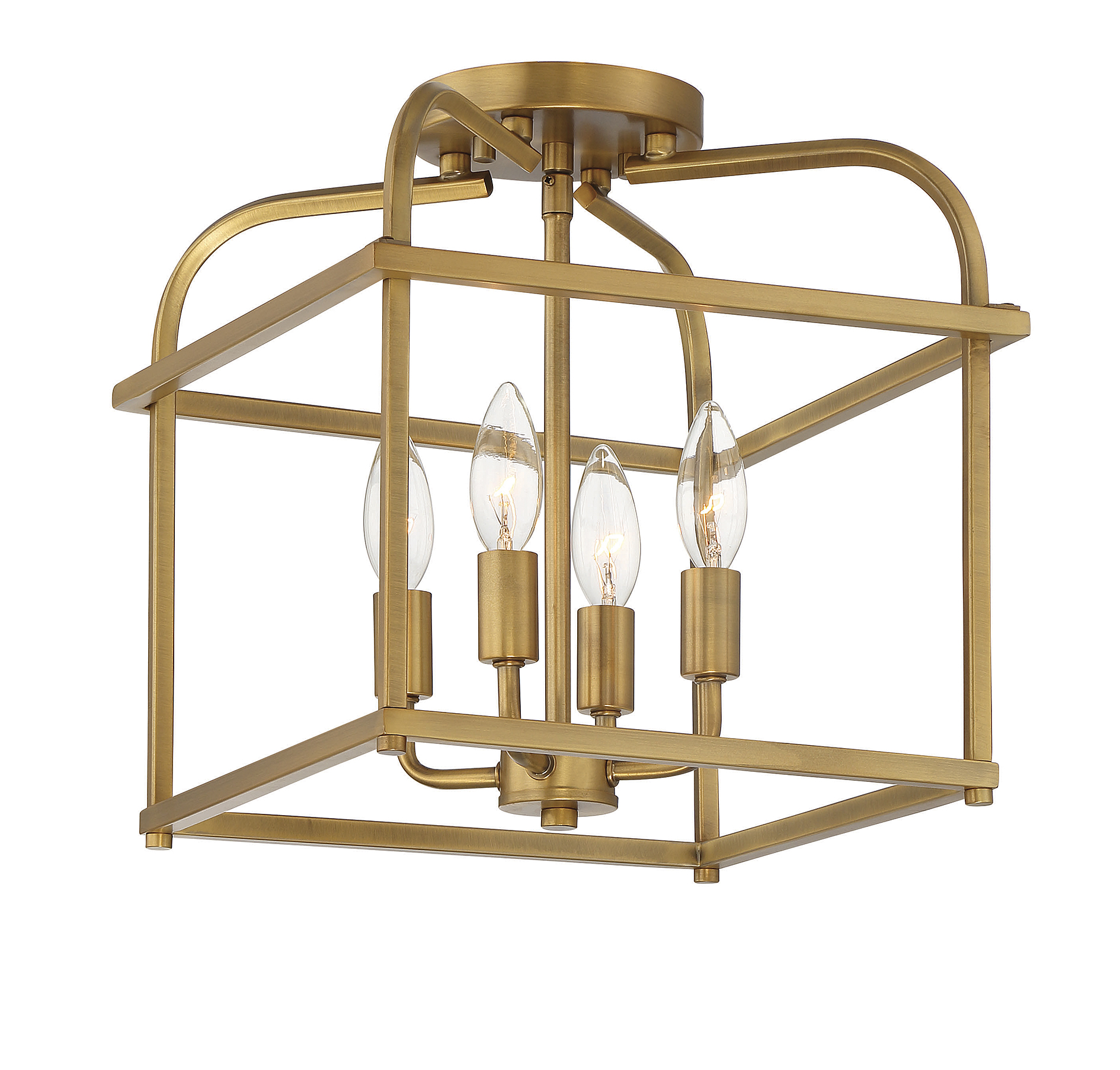 Trade Winds Lighting 4-Light Ceiling Light In Natural Brass - TW80066-NB