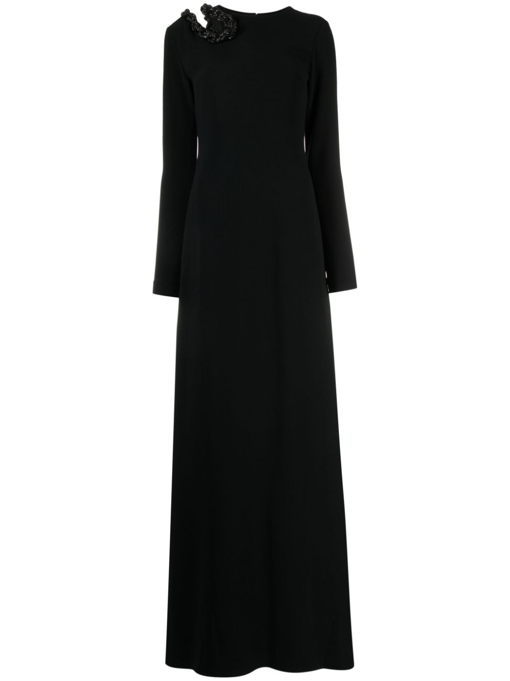 Crystal-embellished cut-out maxi dress - Black