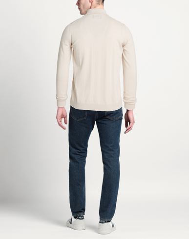 Man Cardigan Beige Size 42 Merino Wool